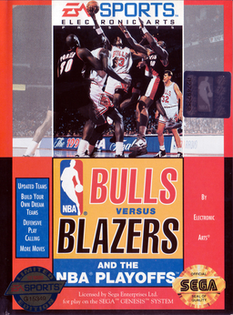 NBA Playoffs: Bulls vs Blazers box art for Sega Mega Drive